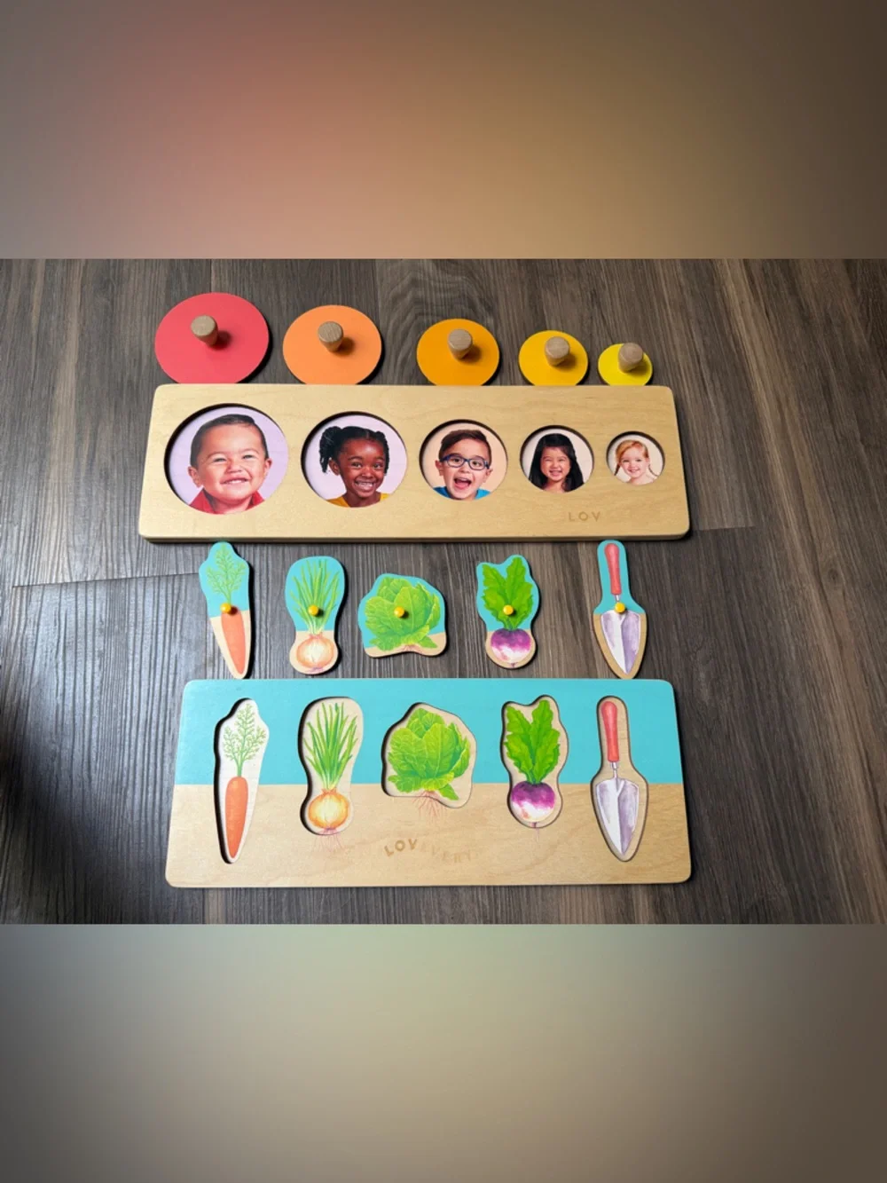Lovevery Wooden Puzzle Bundle- Circle of‎ Friends/Community Garden
